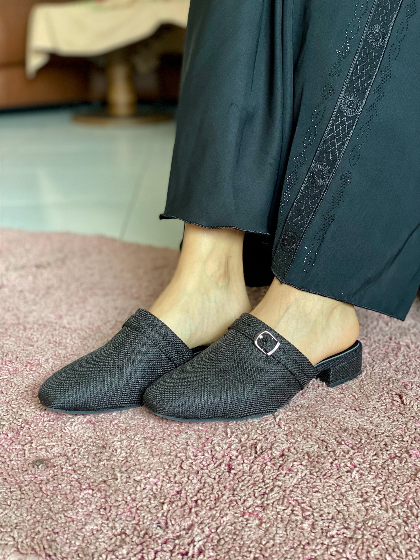 Camilla : Mules femme tissu