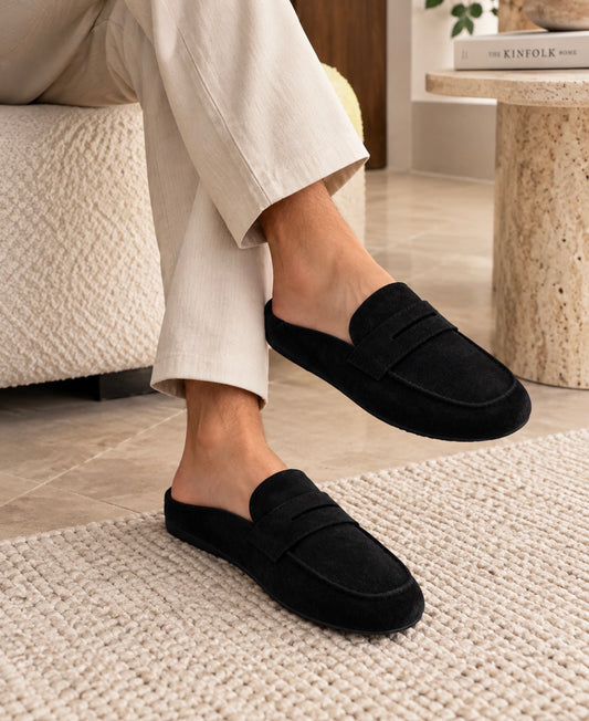 Pantoufles style mocassin