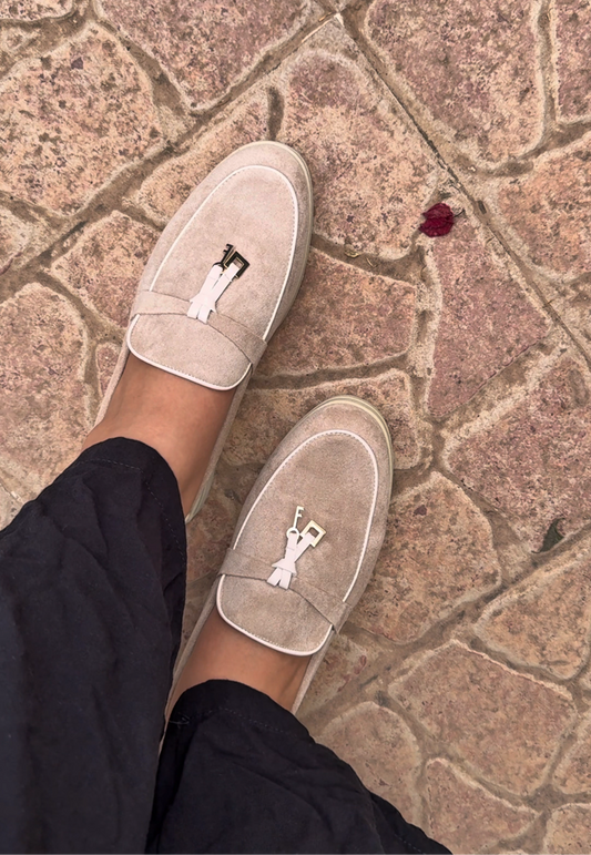 Amorette : Mocassin daim beige