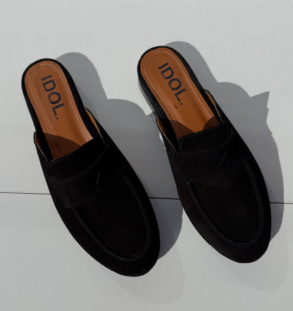 Camilla : Mules femme Daim cuir