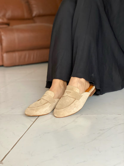 Camilla : Mules femme Daim cuir