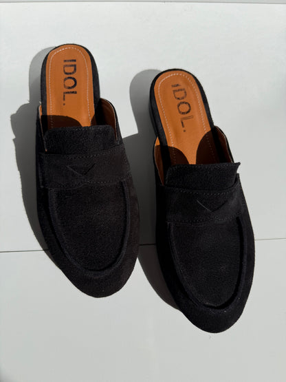 Camilla : Mules femme Daim cuir