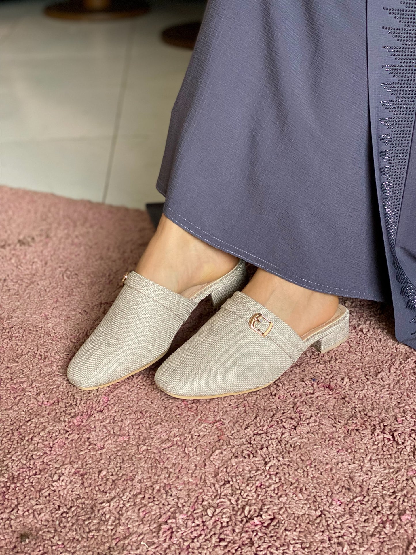 Camilla : Mules femme tissu