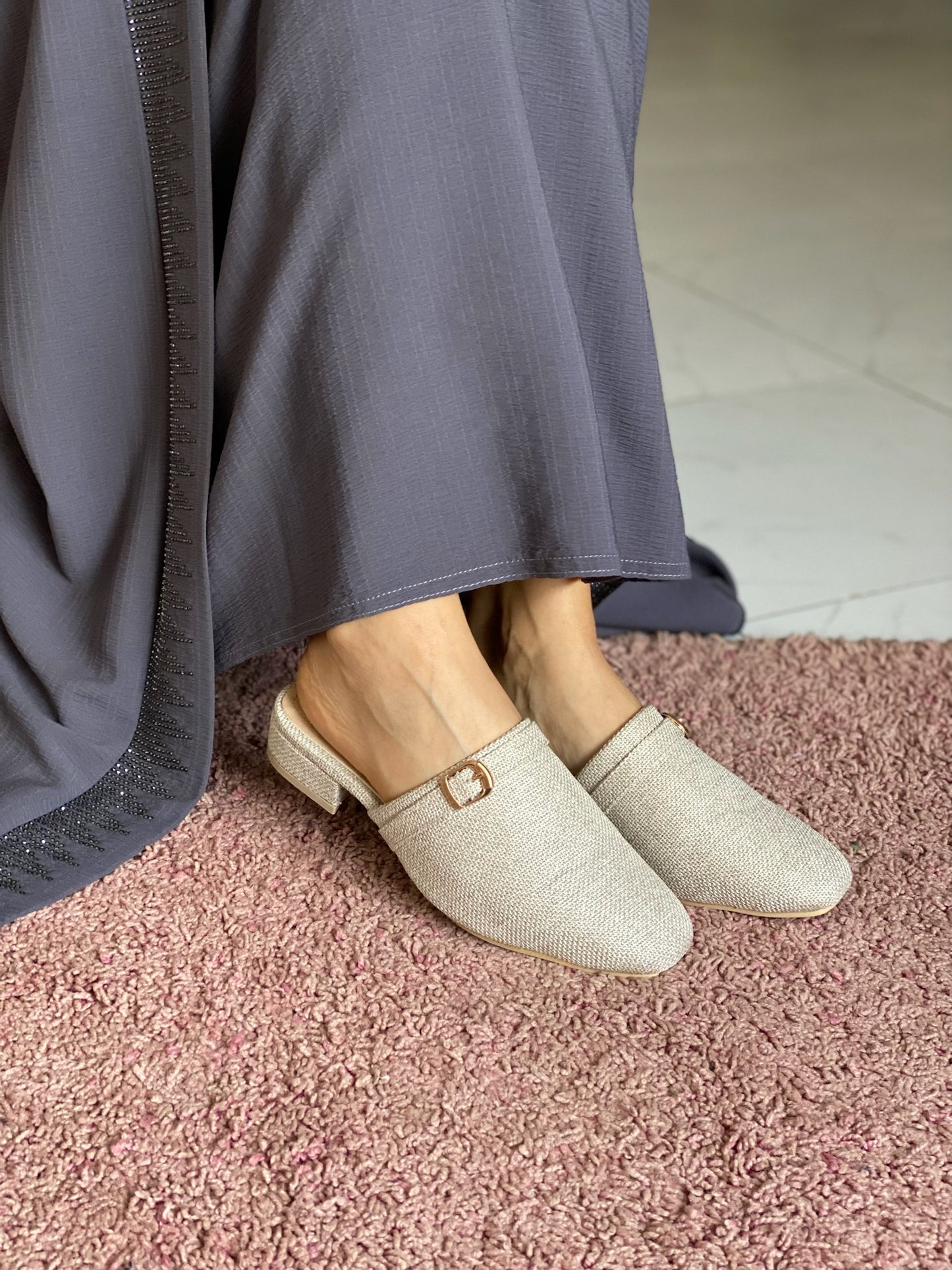 Camilla : Mules femme tissu