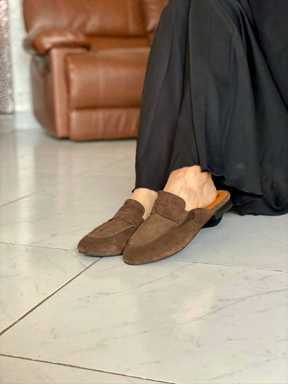 Camilla : Mules femme Daim cuir