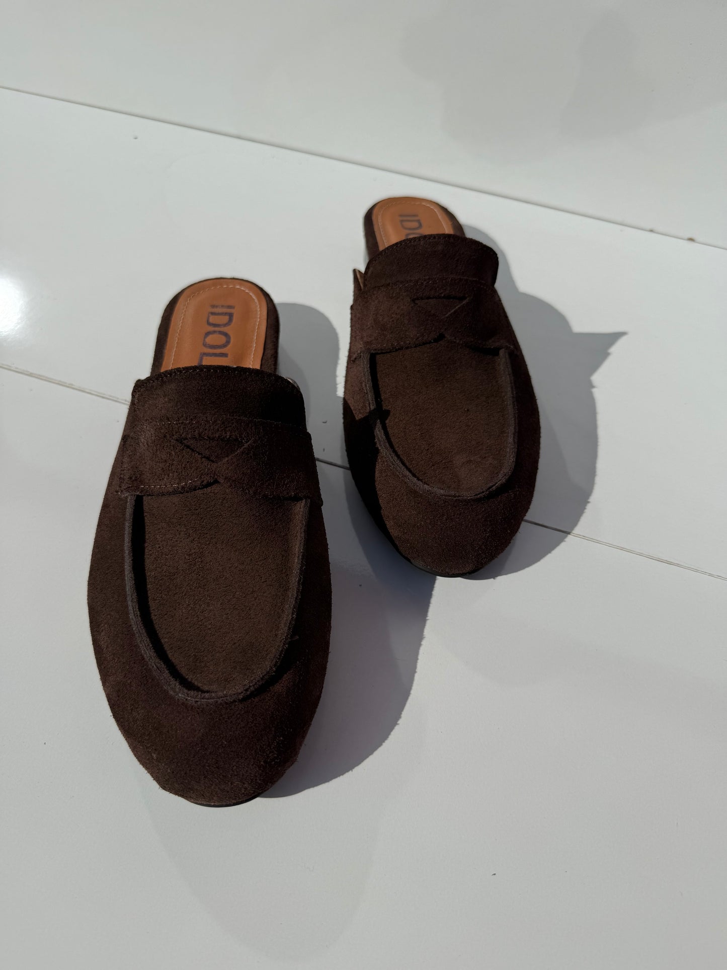 Camilla : Mules femme Daim cuir