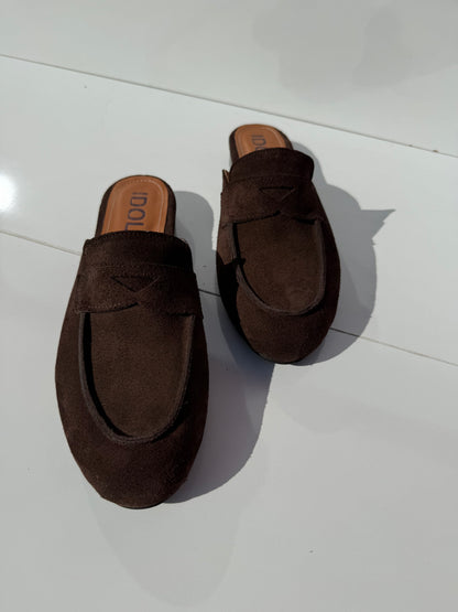 Camilla : Mules femme Daim cuir