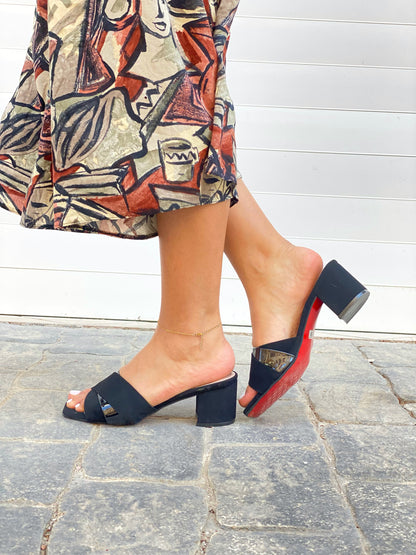 Solena : Talon femme Noir-beige