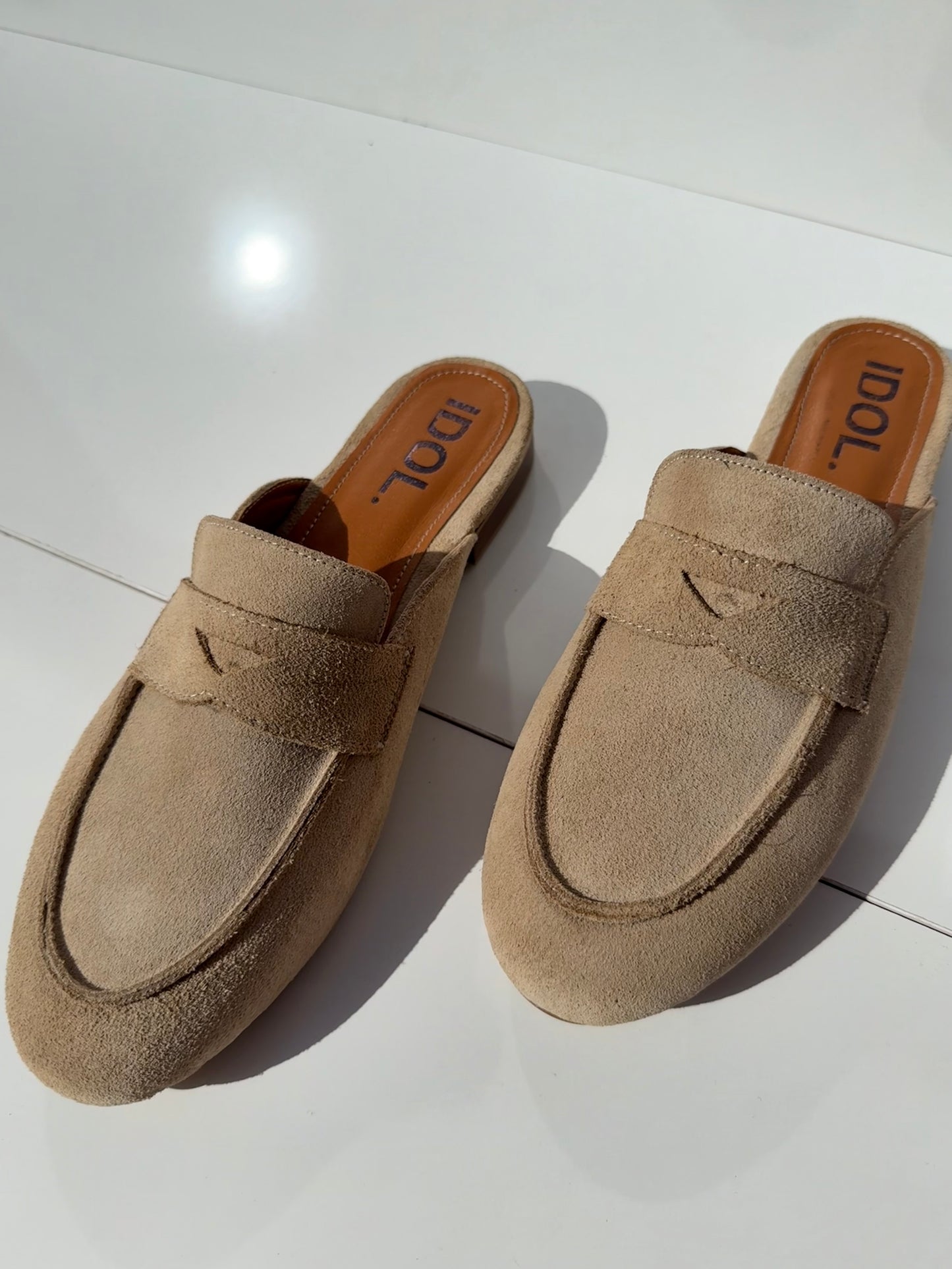 Camilla : Mules femme Daim cuir