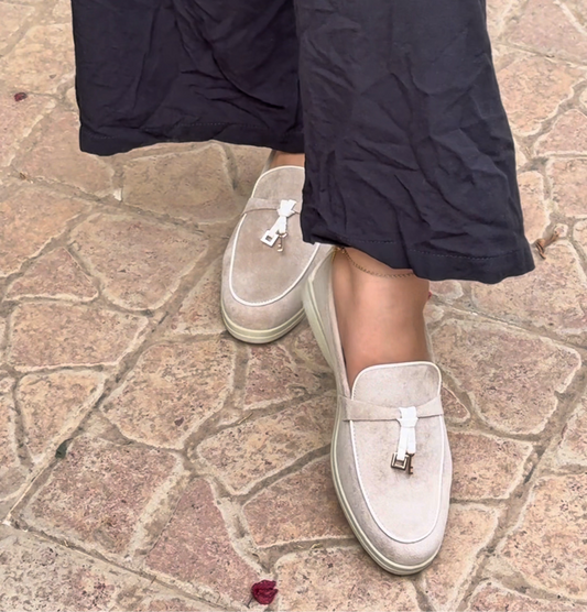 Amorette : Mocassin daim beige