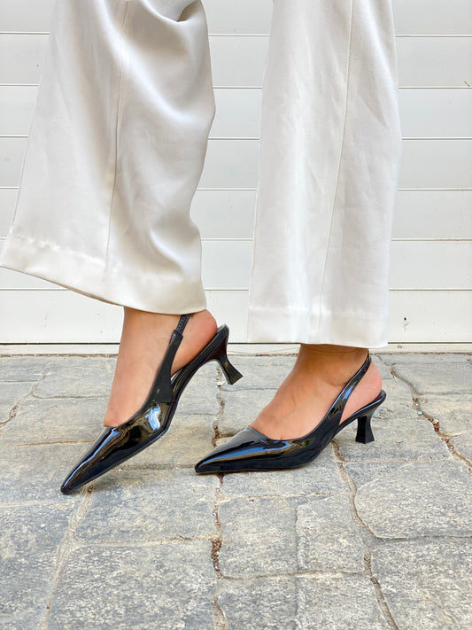 Amelia : Escarpin Femmes Blanc et Noir
