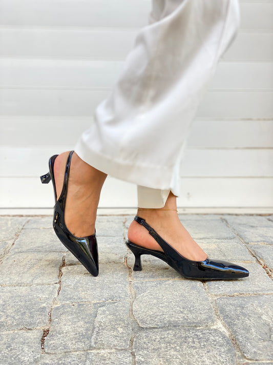 Amelia : Escarpin Femmes Blanc et Noir