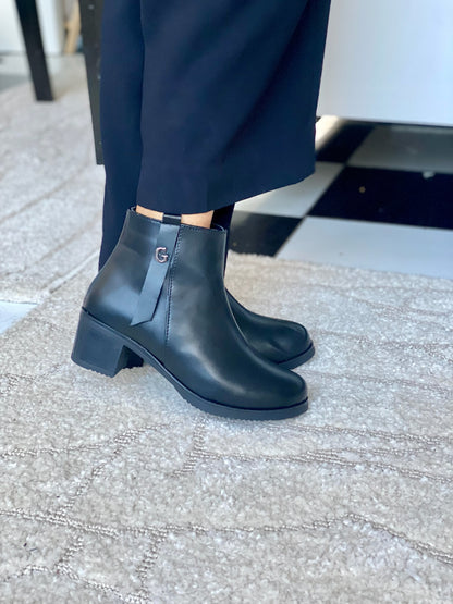 Camilla : Bottines femme cuir noir