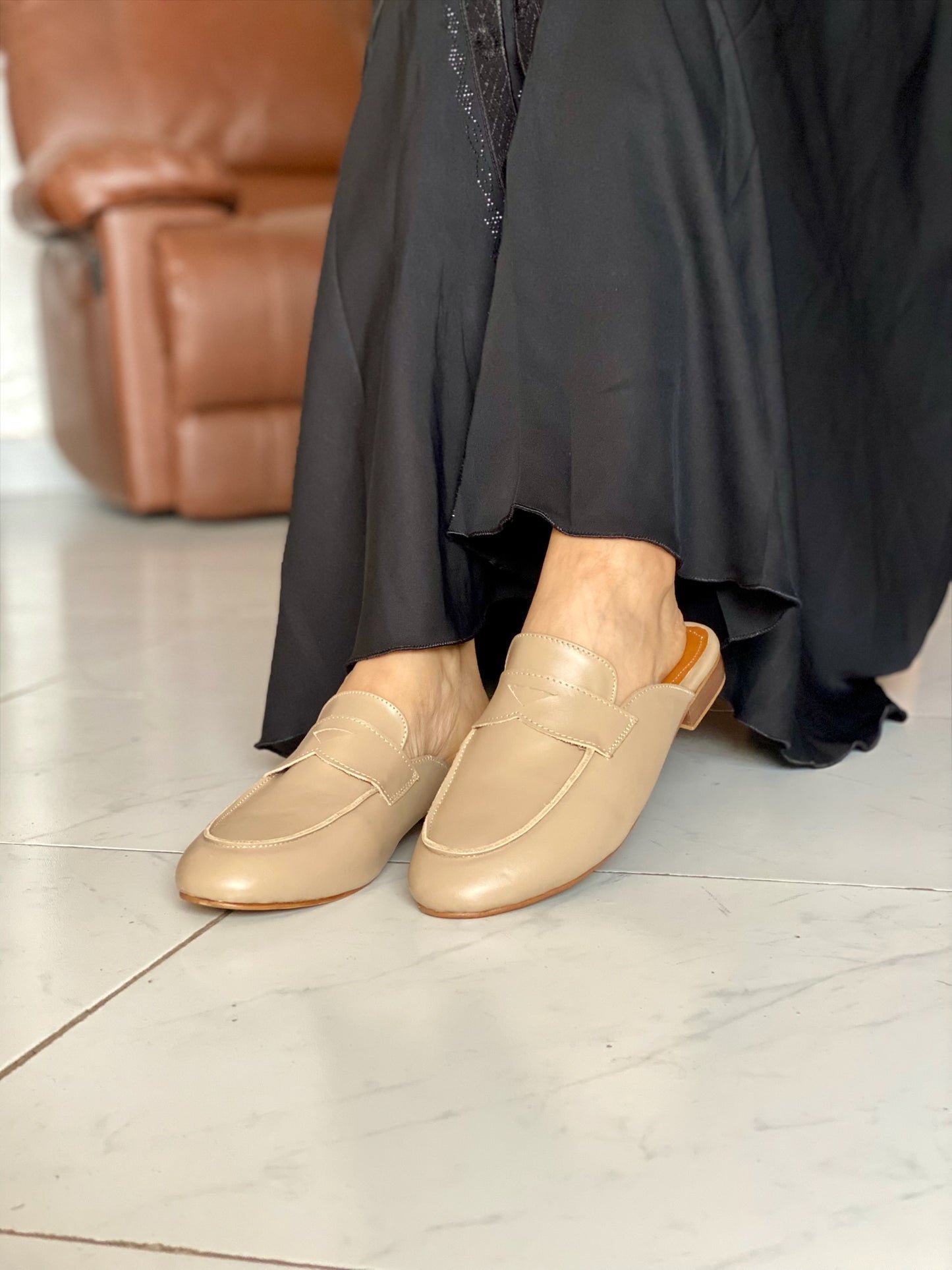 Camilla : Mules femme cuir