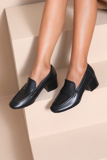 Mocassins à talons larges