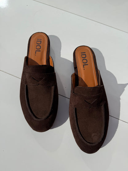 Camilla : Mules femme Daim cuir