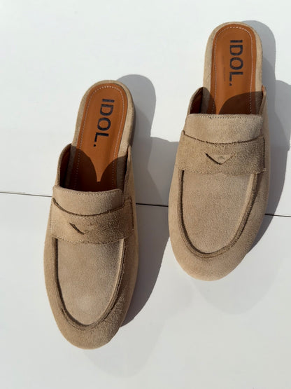 Camilla : Mules femme Daim cuir